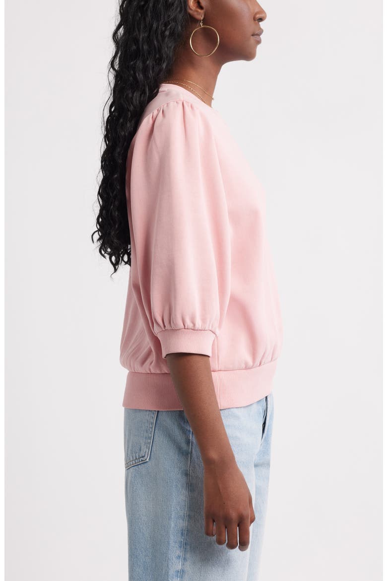 Puff Sleeve Sweatshirt, Alternate, color, PINK BEAUTY
