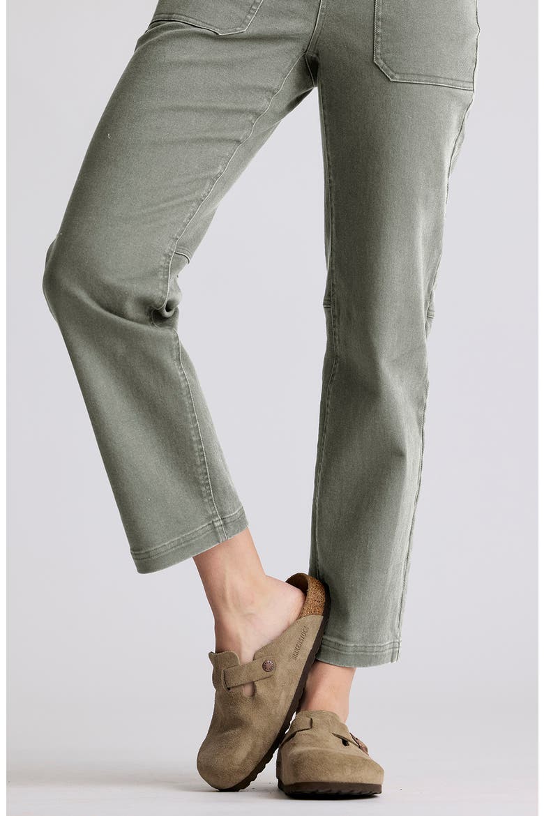 Folly Straight Leg Ankle Stretch Cotton Twill Pants, Alternate, color, SMOKEY OLIVE