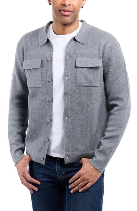 Patch Pocket Button-Up Polo Sweater