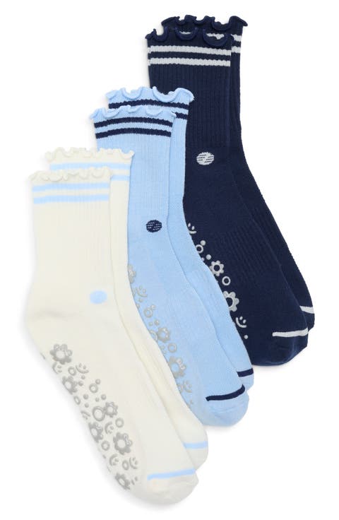 Demi 3-Pack Grippy Crew Socks