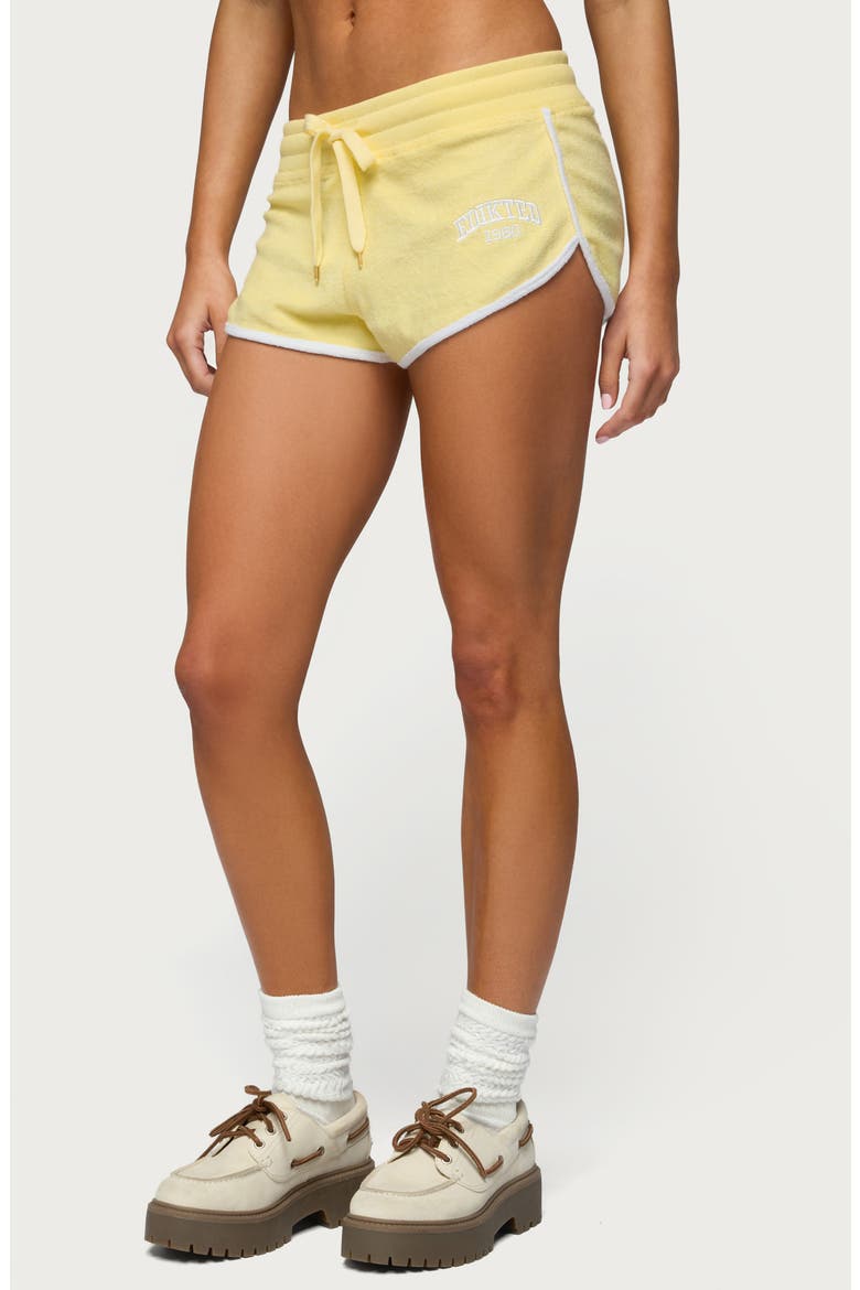 Madilyn Terry Cloth Shorts, Alternate, color, YELLOW