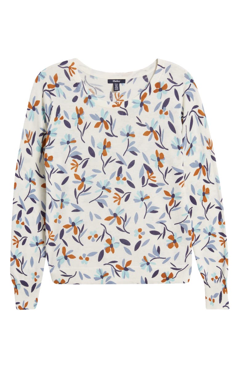 Hatley Katie Floral Print Crewneck Sweater, Alternate, color, 