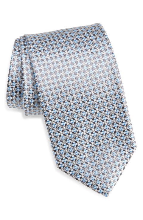Geometric Jacquard Silk Tie