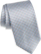 David Donahue Geometric Jacquard Silk Tie