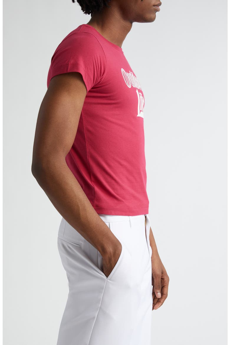 Outdoor Rhinestone Organic Cotton Fitted T-Shirt, Alternate, color, PINK