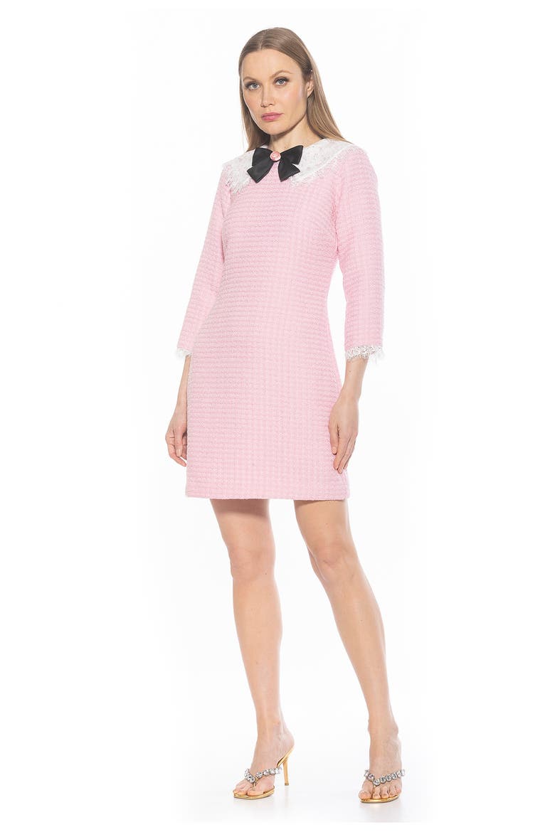 Monique Tweed Sheath Dress, Alternate, color, PINK