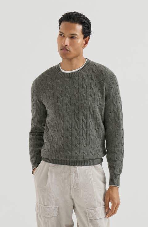 Cashmere cable knit sweater