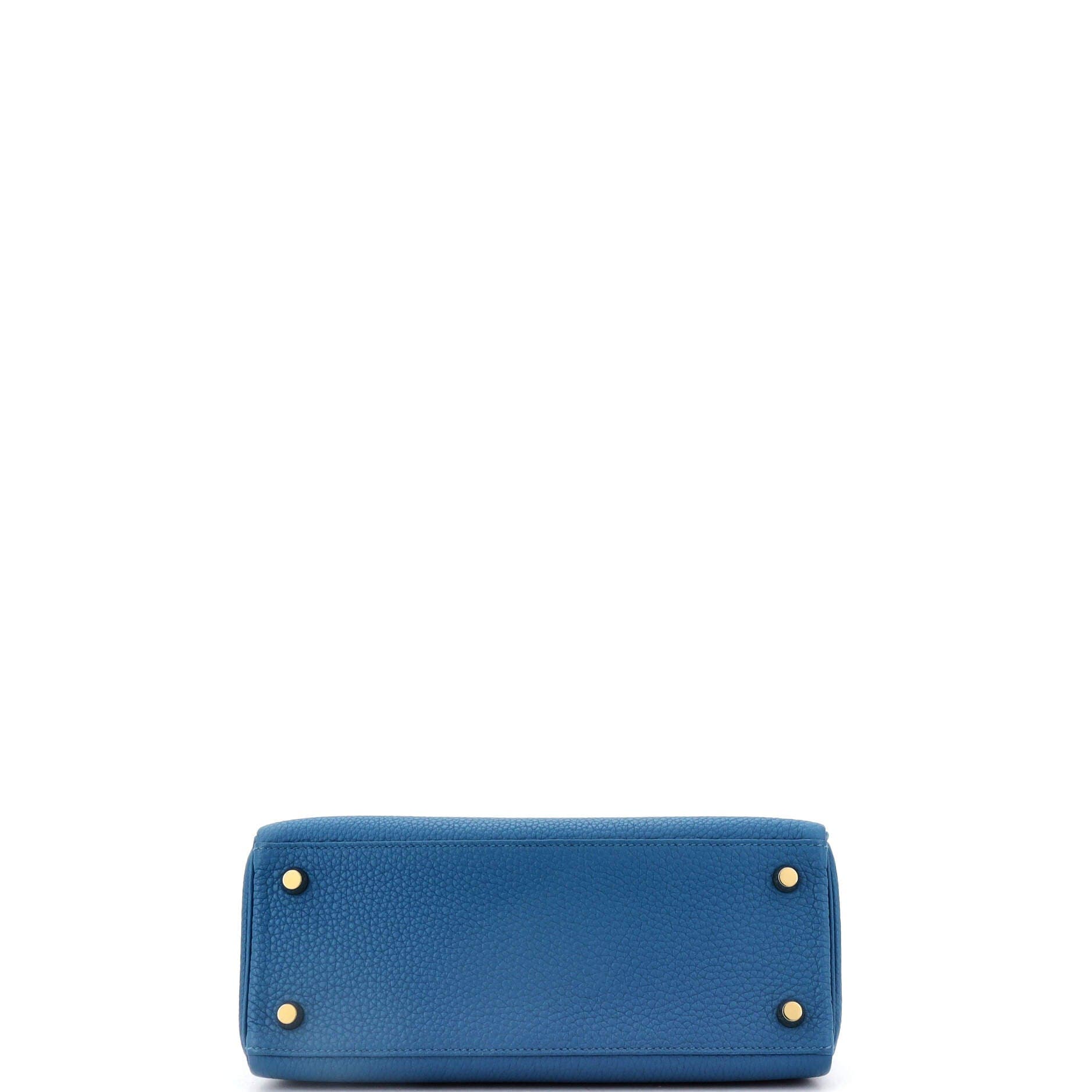 Pre-Owned Hermes Kelly Handbag Blue Togo with Gold Hardware 25, Alternate, color, 