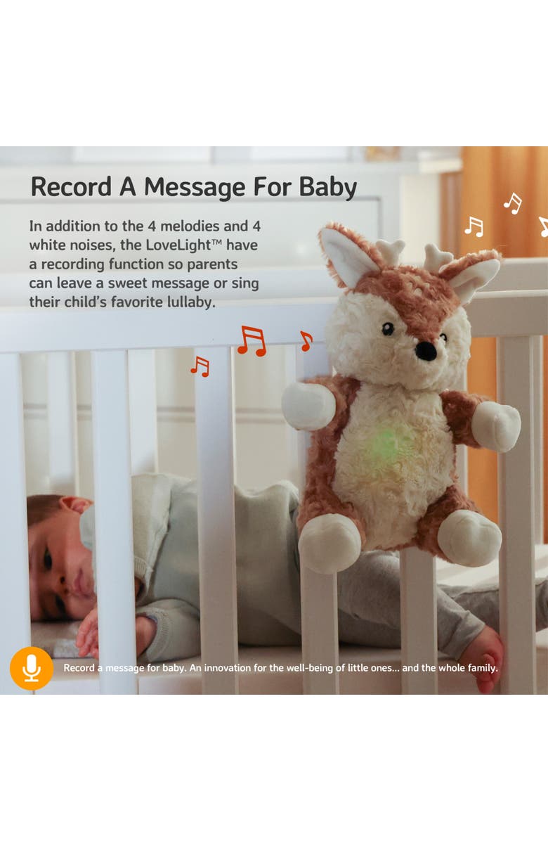 Cloud B Love Light Buddies - Rechargeable Plush Nightlight & Sound Soother for Baby Sleep, Alternate, color, Finley The Fawn