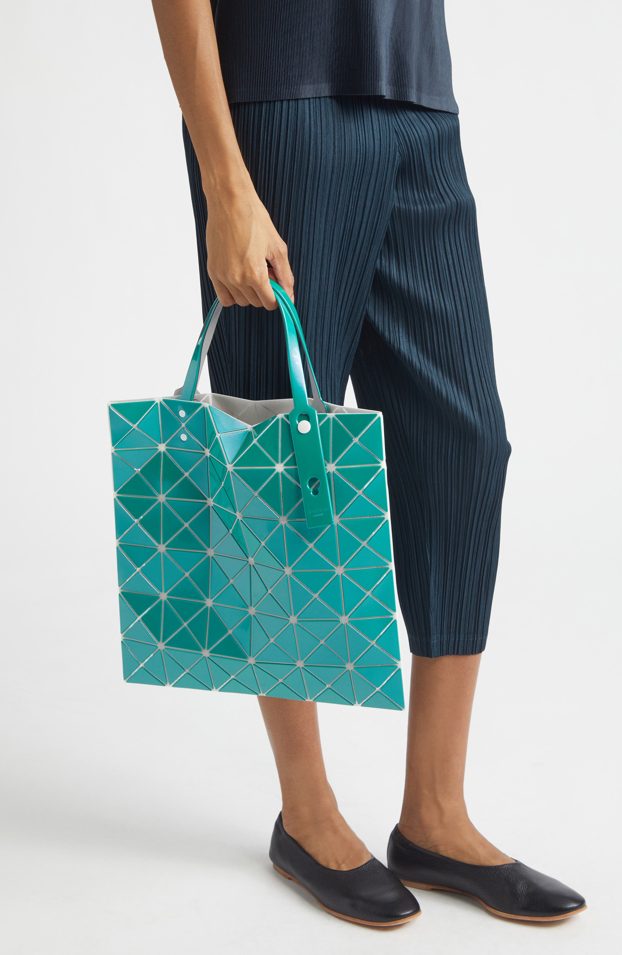 Bao Bao Issey Miyake Lucent Metallic Tote, Alternate, color, Water Green