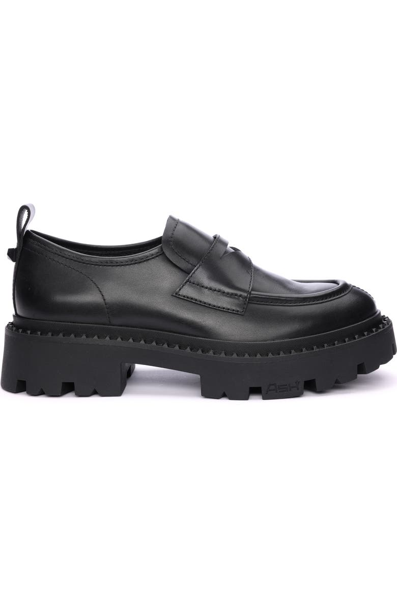 Ash Genial Stud Leather Platform Loafer, Alternate, color,