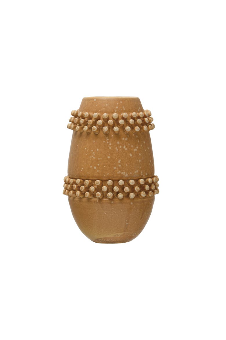 Stoneware Vase with Raised Dots, Main, color, Brown
