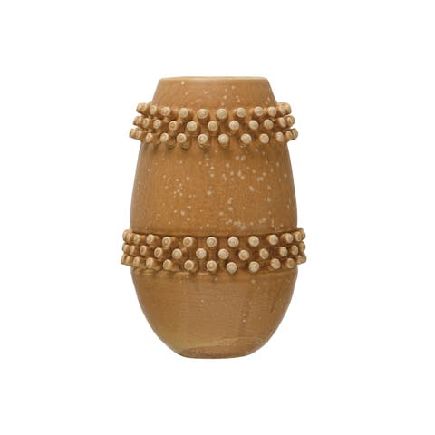 Stoneware Vase with Raised Dots