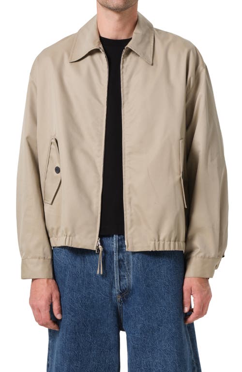 Agolde Torres Cotton-blend Twill Jacket In Khaki (light Tan)