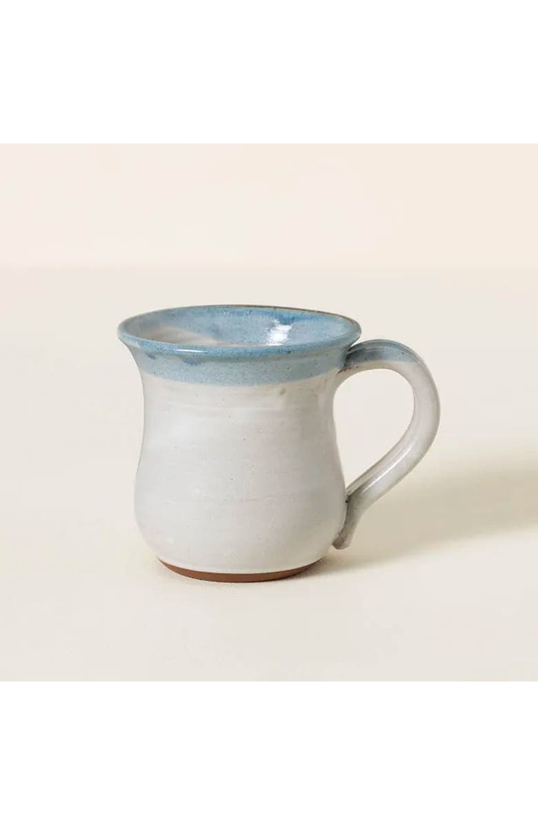 Uncommon Goods Wish You Lived Next Door Mug by MudWorks Pottery, Alternate, color, Off-White / Light Blue