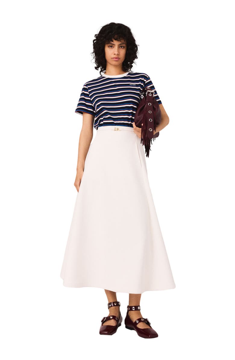 maje Heavy crepe skirt, Alternate, color, White