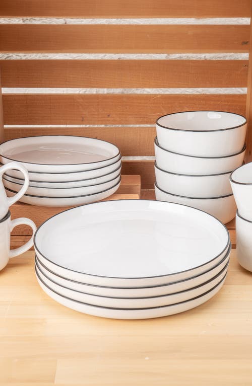 Bia Cordon Bleu Set Of 4 Salad Plates In White W/black
