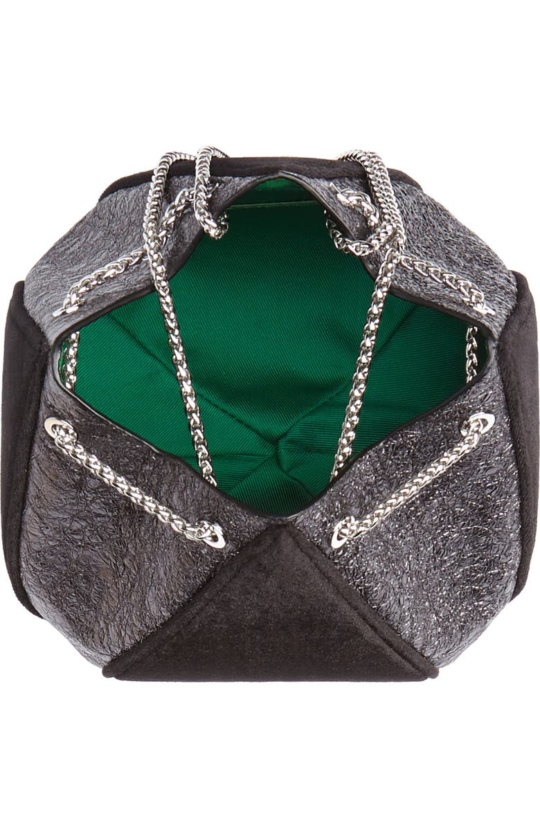 the VOLON Cindy Leather & Velvet Clutch, Alternate, color,