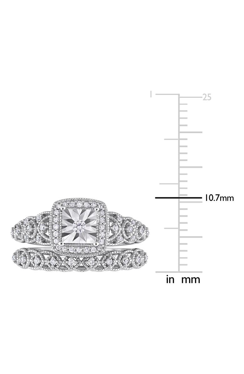 DELMAR Diamond Engagement Ring Set - 0.28ctw, Alternate, color, Silver