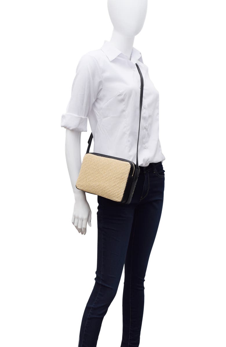 Thacker Shay Camera Woven Crossbody Bag, Alternate, color, Natural/ Black