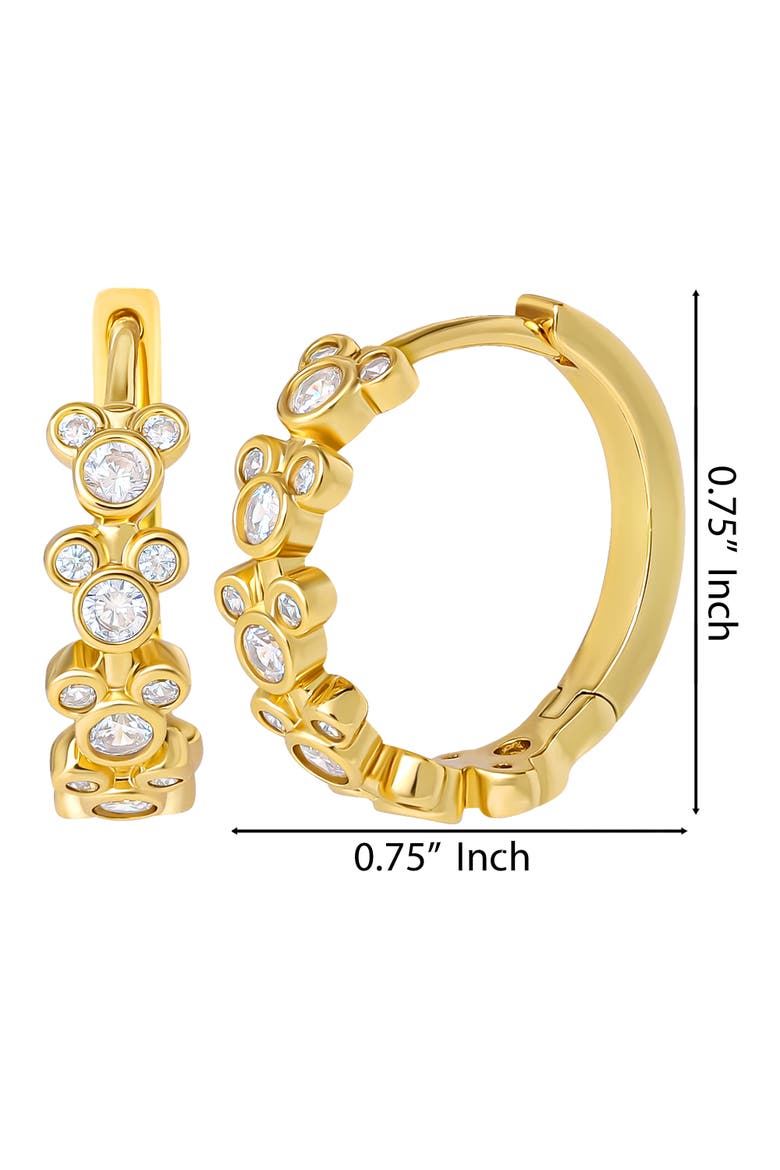 Mickey Mouse Endless Hoop Earrings, Alternate, color, Gold Tone