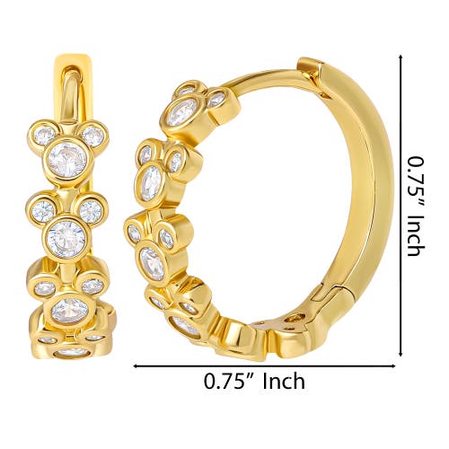 Disney Mickey Mouse Endless Hoop Earrings In Gold
