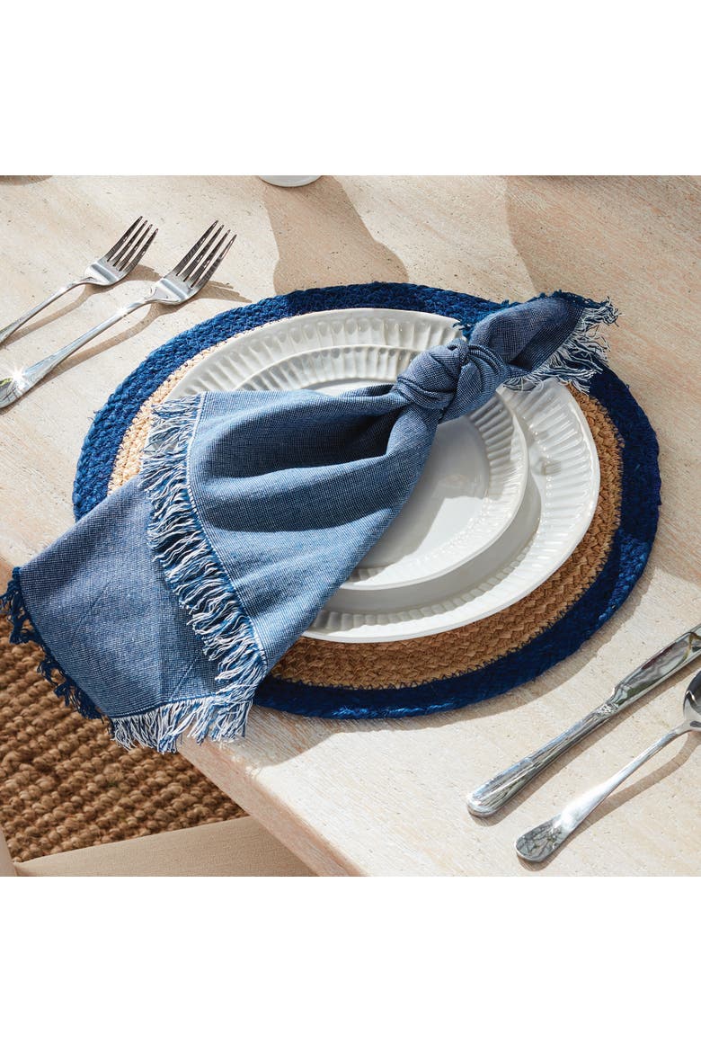 Aura Dark Blue Napkins Set of 4, Alternate, color, Blue