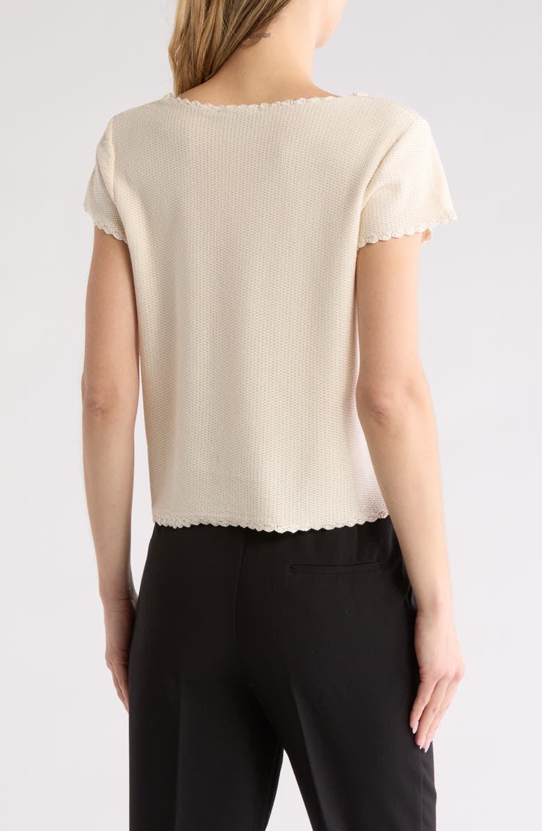 Boat Neck Cap Sleeve Seed Stitch Sweater