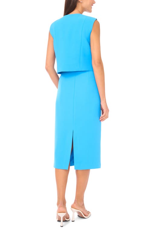 Cece Crop Boxy Vest In Blue