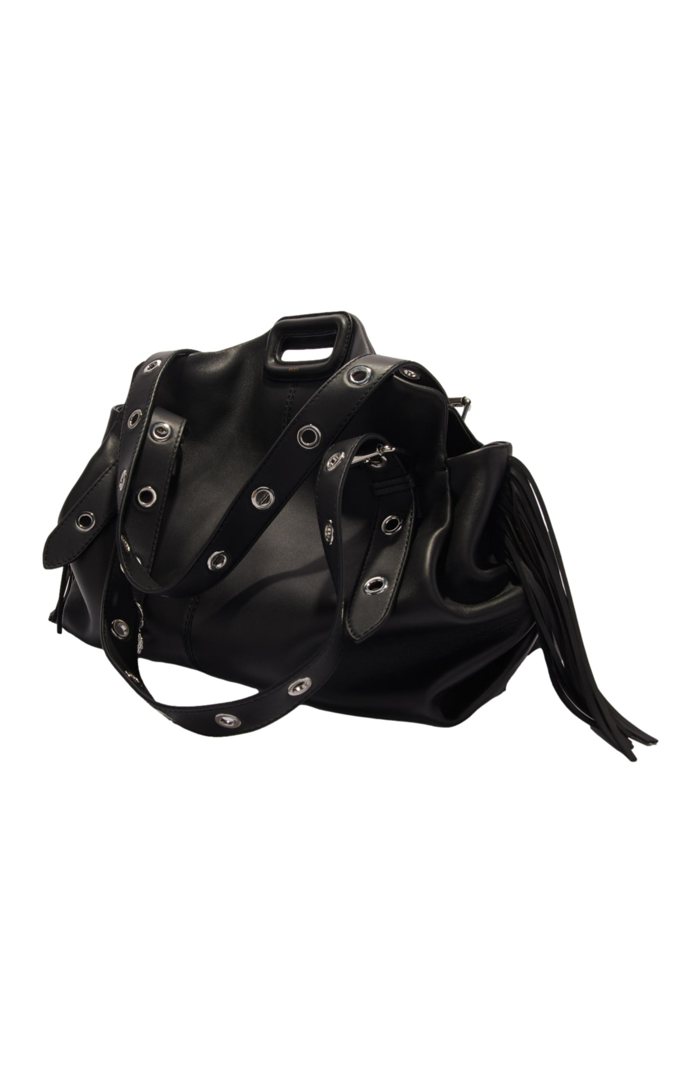 maje Plain leather Miss M XL bag, Alternate, color, 