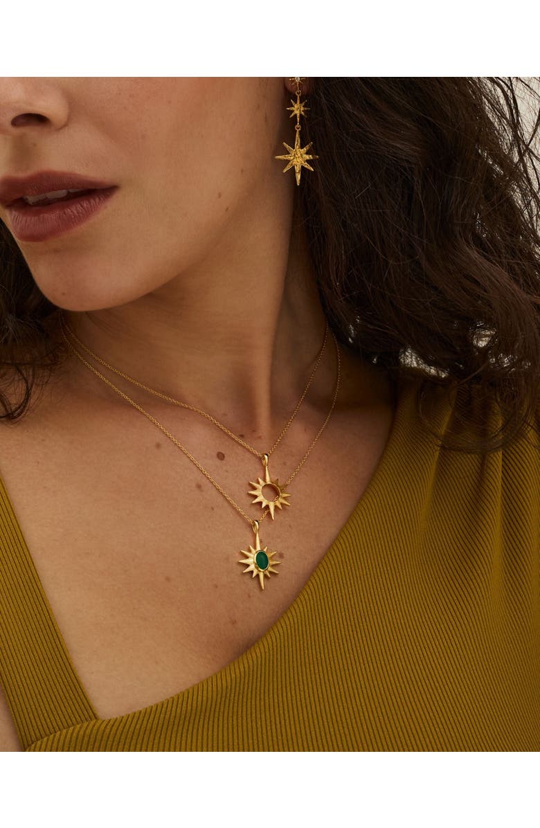 Ottoman Hands Onyx Star Necklace, Alternate, color, Gold