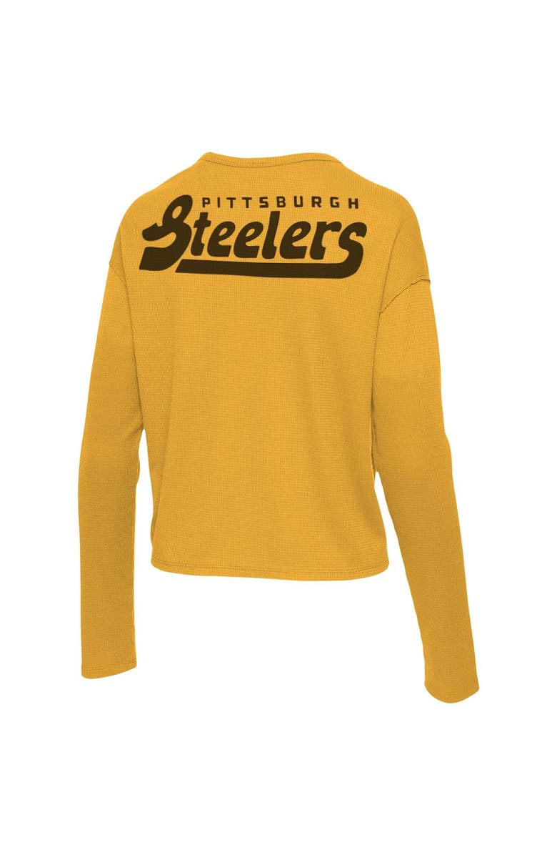 Junk Food Women's Junk Food Gold Pittsburgh Steelers Pocket Thermal Long Sleeve T-Shirt, Alternate, color, 