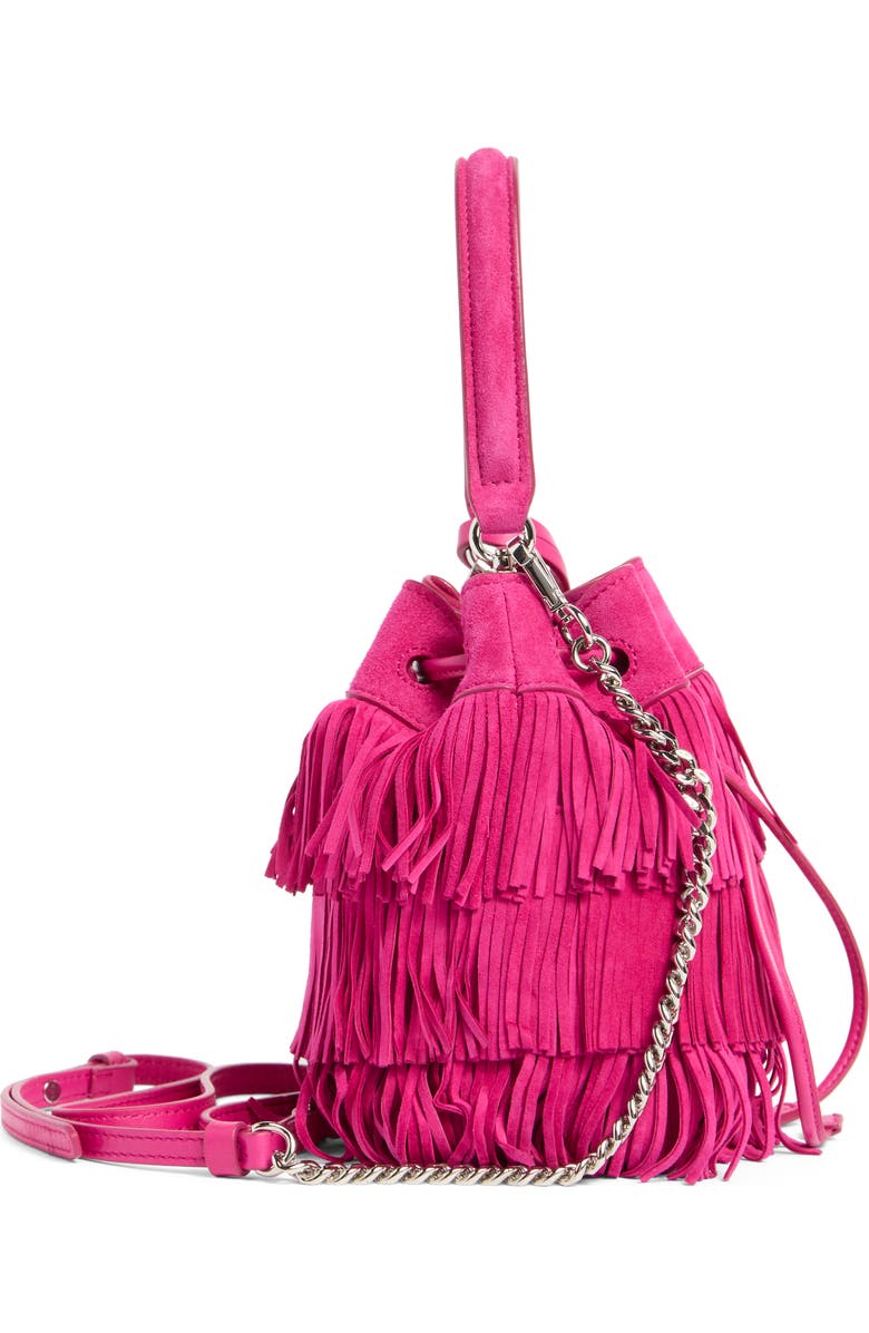 Stuart Weitzman Rae Fringe Mini Bucket Bag, Alternate, color,