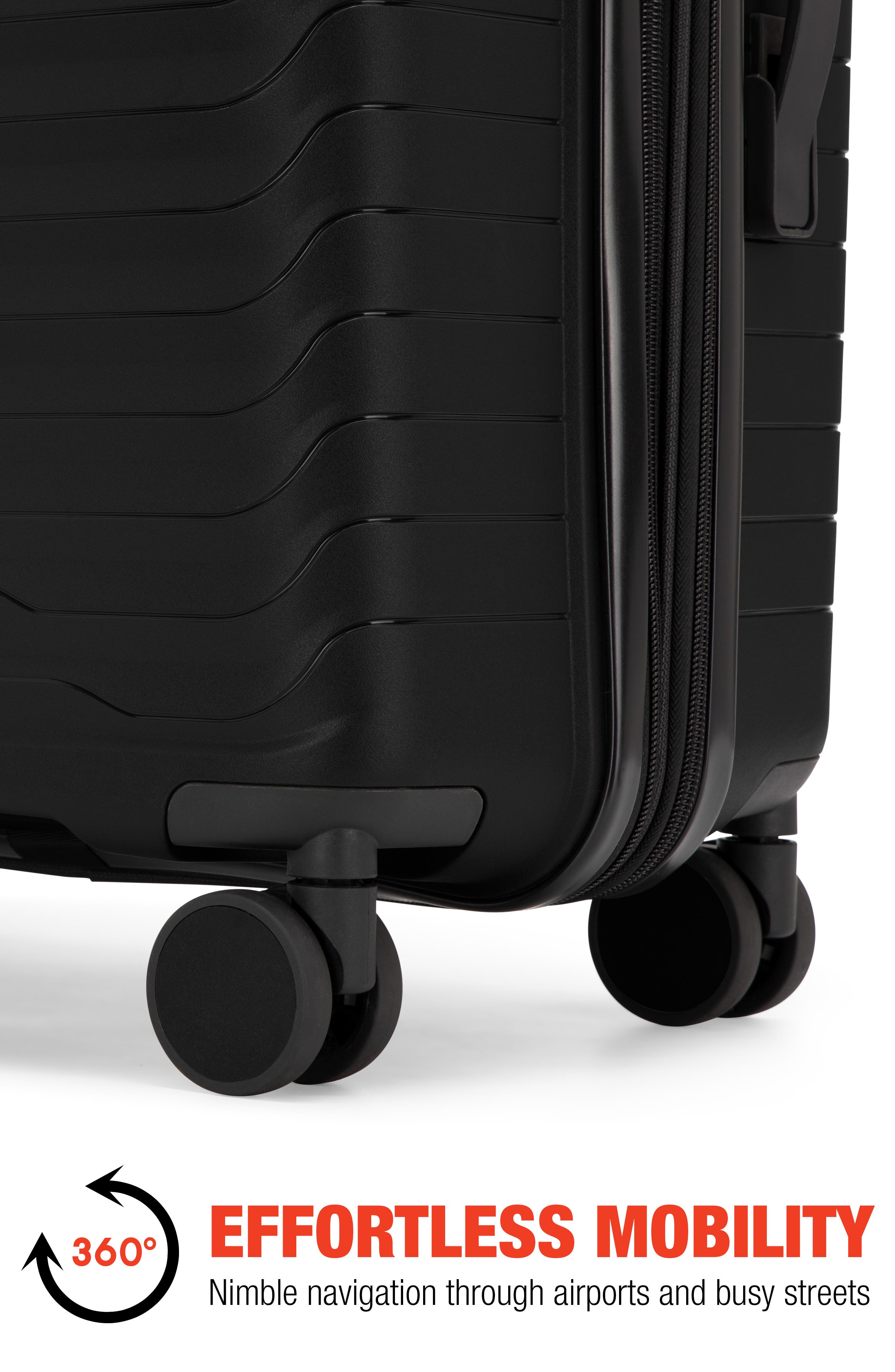 Bobcat Excavator 3 Piece Expandable Spinner Luggage Set with TSA Lock, Alternate, color, Black