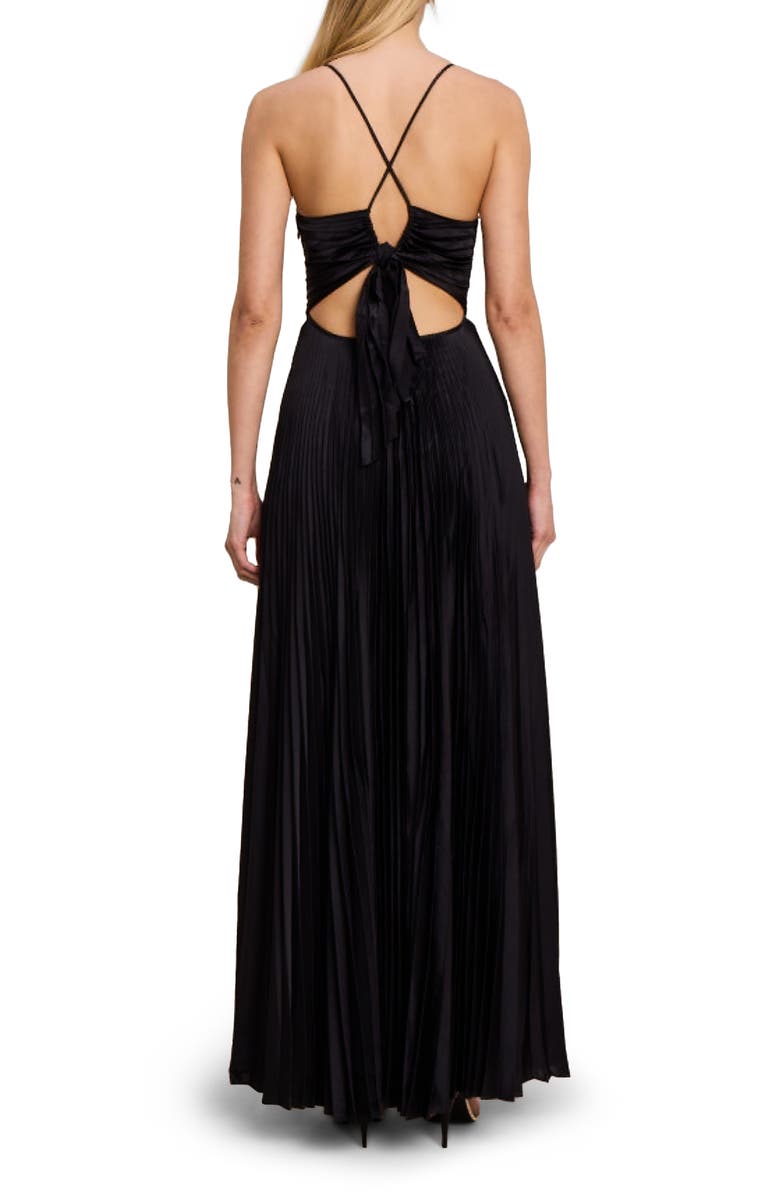 A.L.C. Aries Pleated Cutout Maxi Dress, Alternate, color,