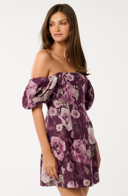 Ever New Jacquie Off The Shoulder Minidress In Purple