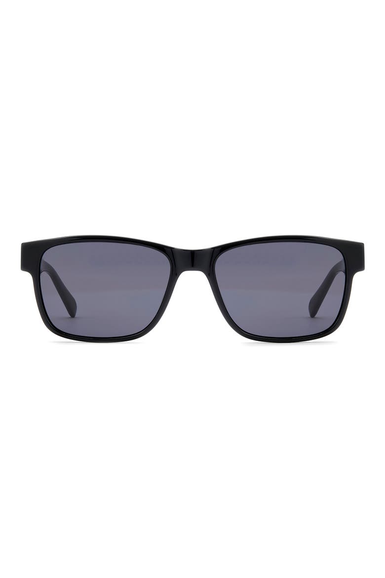58mm Rectangular Sunglasses, Main, color, BLACK/ GREY