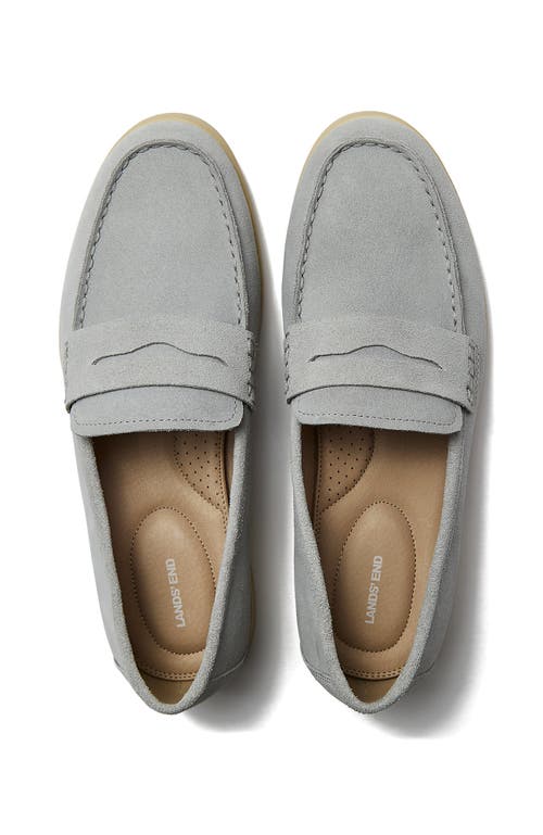 Lands' End Suede Penny Loafers In Soft Slate