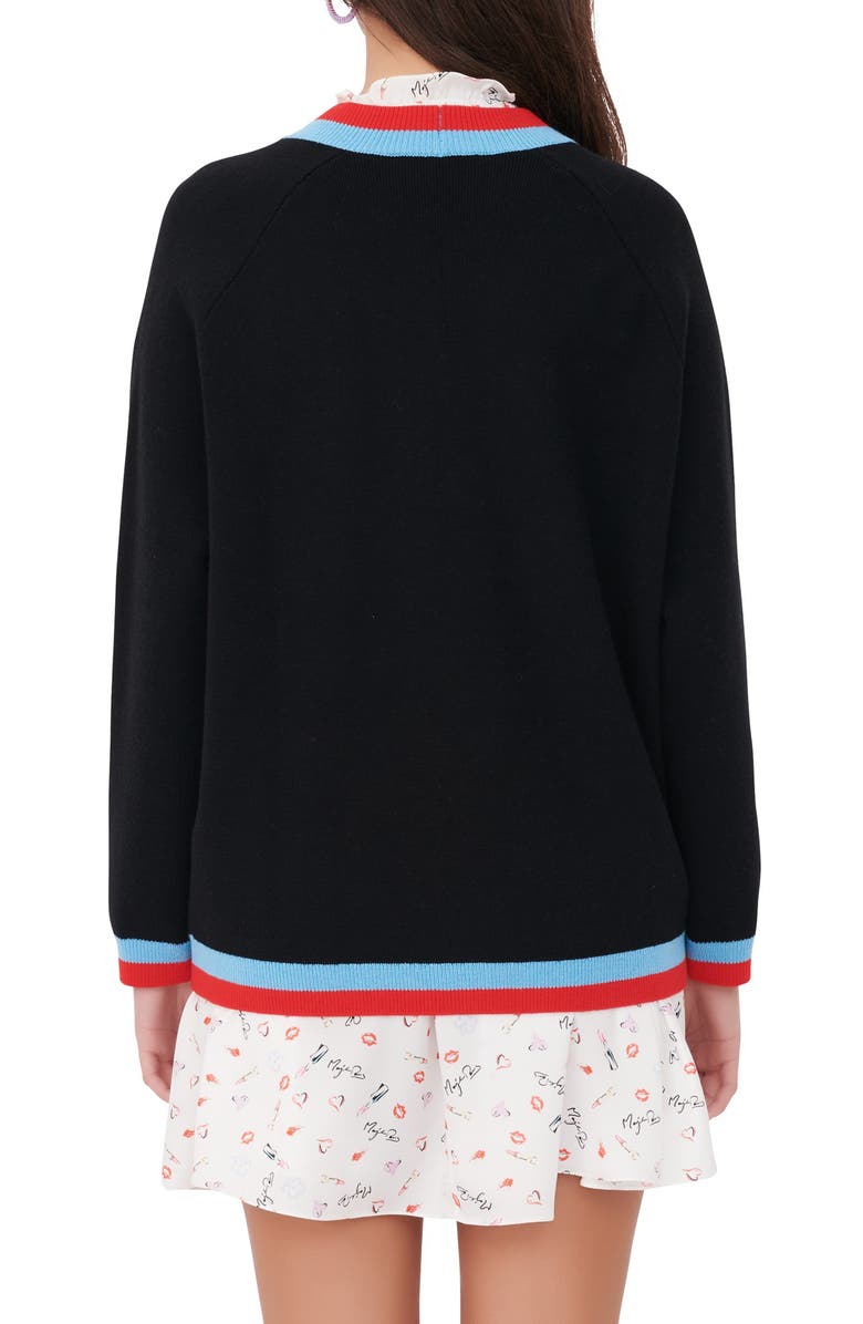 maje Collegiate Cardigan, Alternate, color,