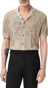 John Varvatos Miguel Pointelle Knit Camp Shirt