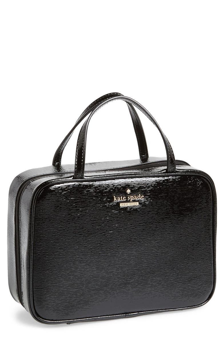 Kate Spade New York 'cedar street patent - manuela' cosmetics case, Main, color, 