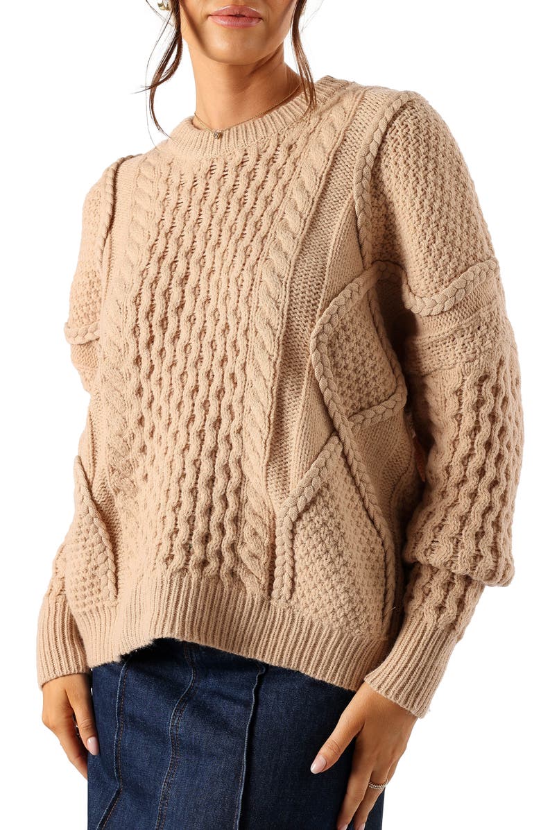 Petal & Pup Bentley Mixed Stitch Oversize Sweater, Main, color, 