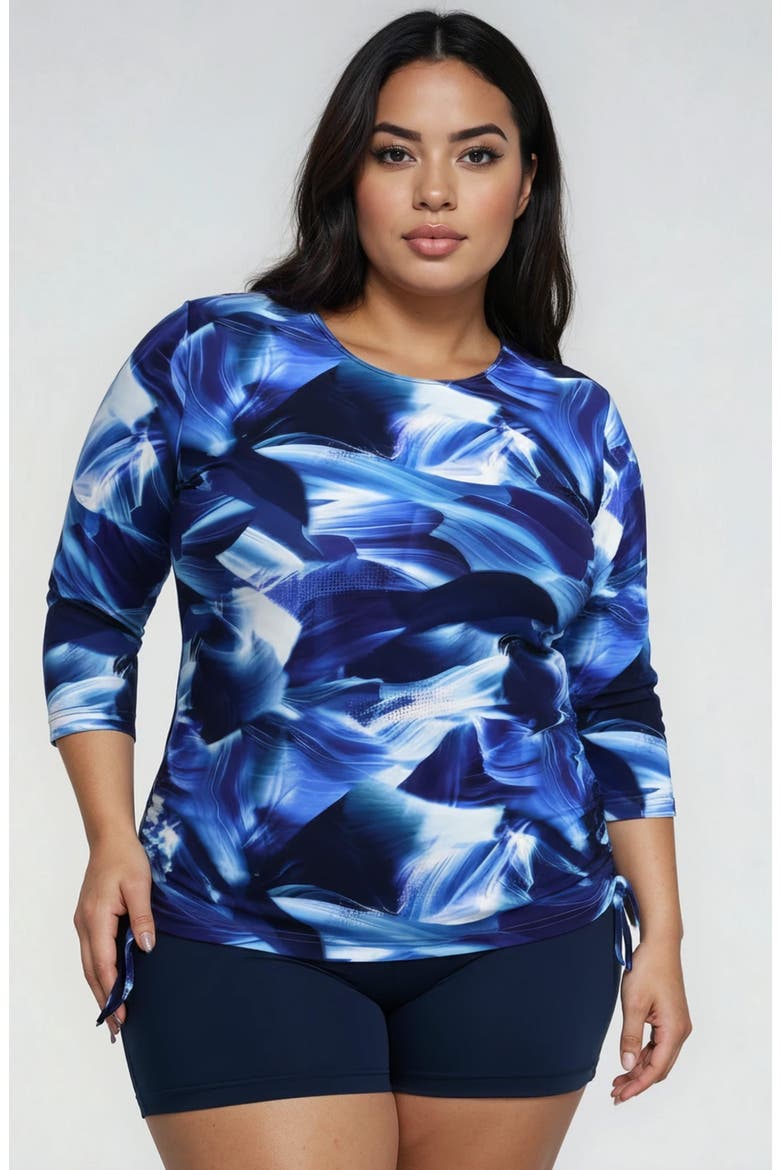 Plus Size Margaux Swim Top, Main, color, Navy Wave