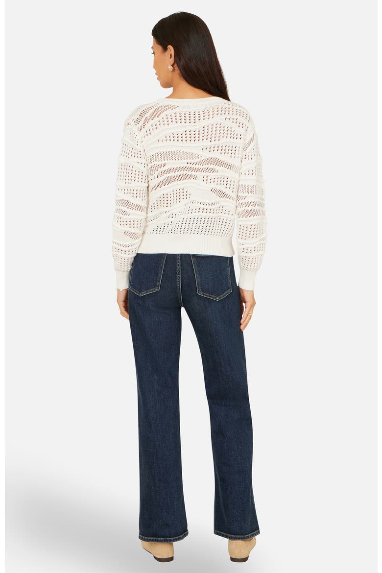 Wave Pointelle Knitted Jumper, Alternate, color, White