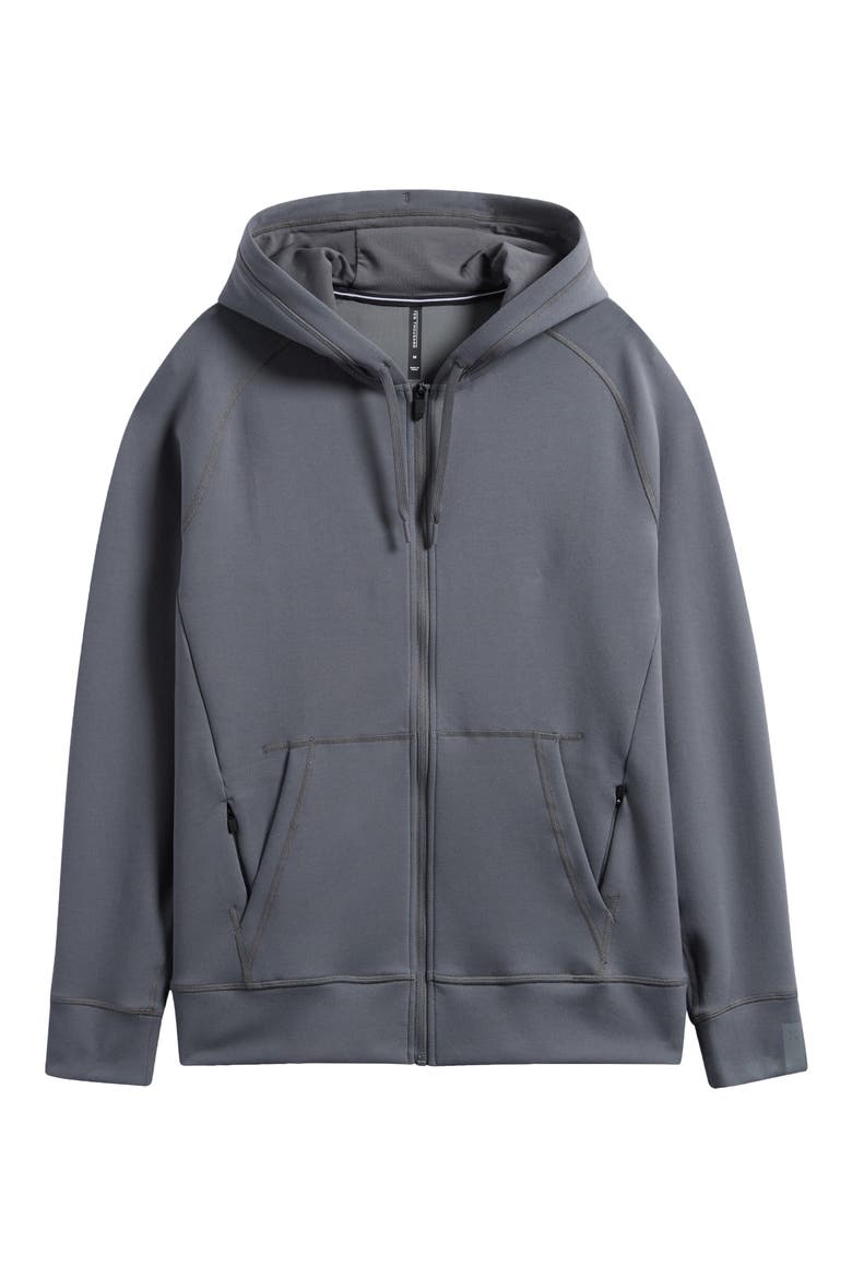 Midweight Tech Performance Full Zip Hoodie, Alternate, color, IRON