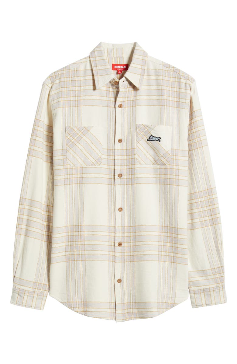 ICECREAM Snow White Plaid Cotton Flannel Button-Up Shirt, Alternate, color, Plaid