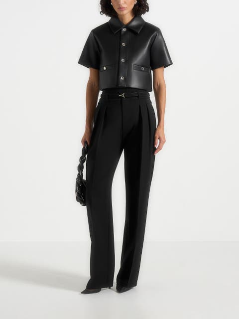 Dory Leather Cropped Shirt