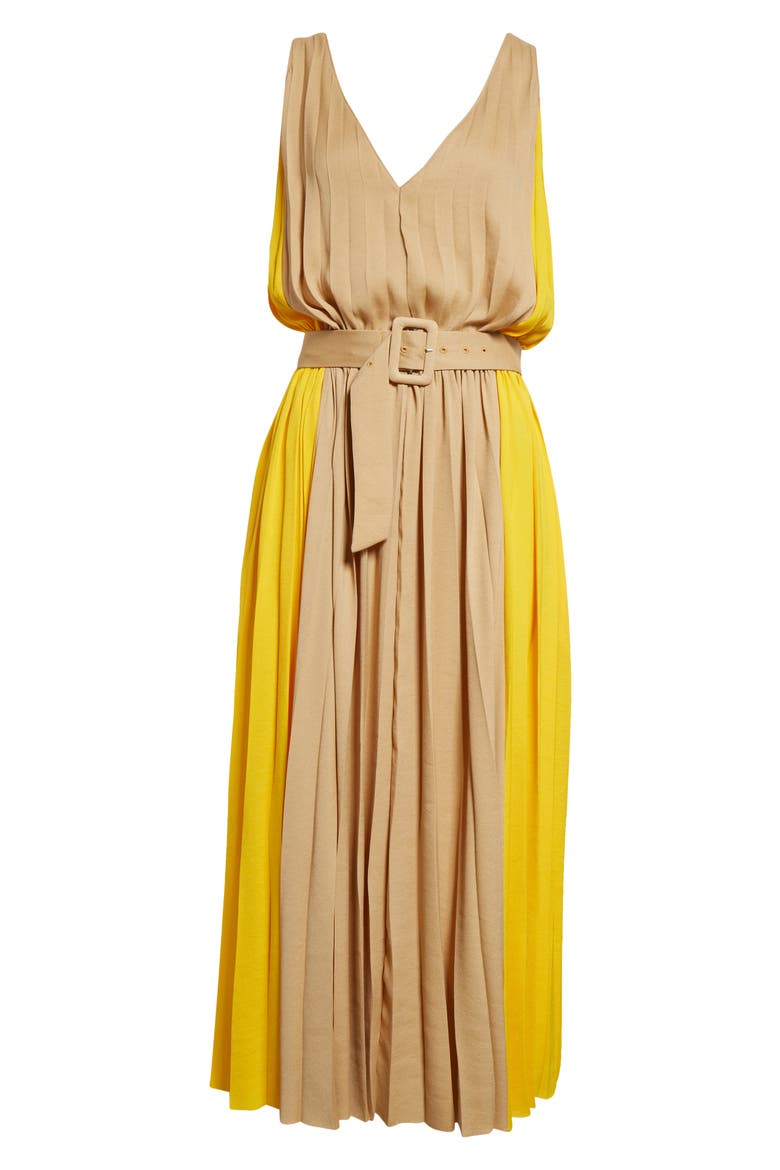 Latoya Colorblock Pleated Dress, Alternate, color, DAISY COLORBLOCK
