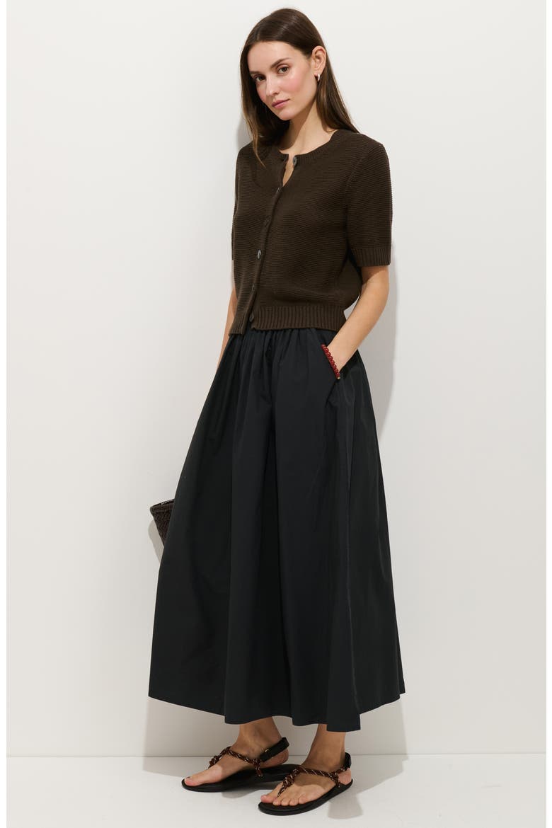 Charlie Poplin Maxi Skirt, Alternate, color, BLACK