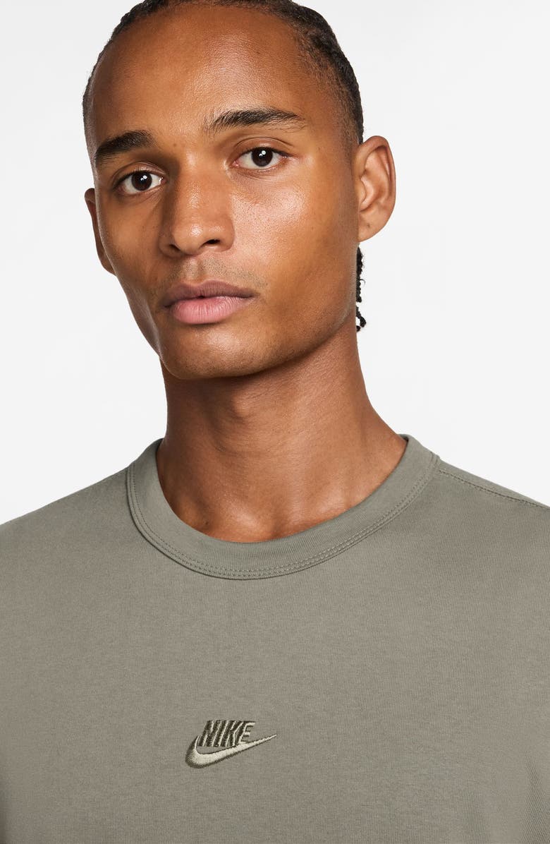 Nike Sportswear Embroidered Swoosh Cotton T-Shirt, Alternate, color, Silver Sage